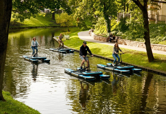 Water bike ride: Riga Canal