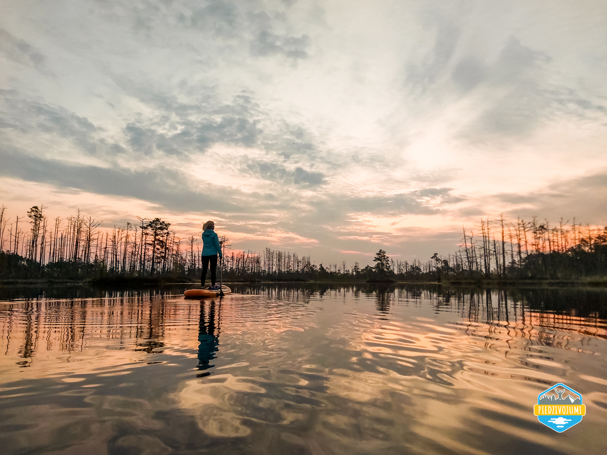 SUP sunrise in the swamp: Ķemeri bog – Piedzīvojums - saullēkts ar SUP Cenas tīrelī