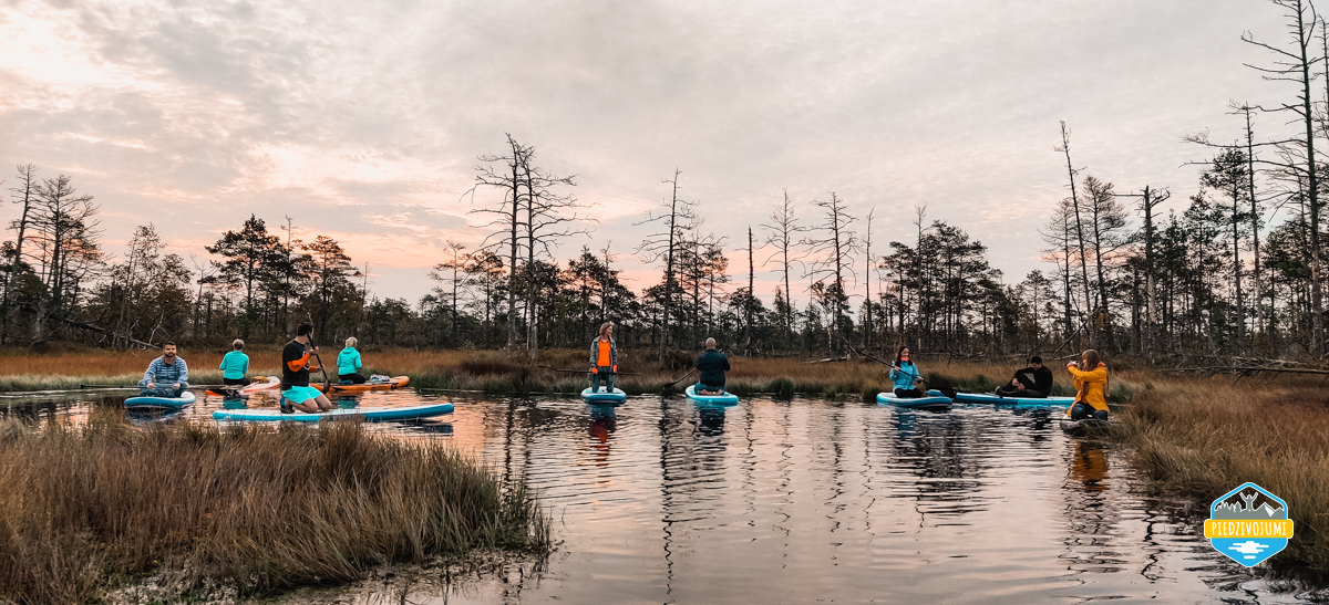 SUP sunrise in the swamp: Ķemeri bog – Piedzīvojums - saullēkts ar SUP Cenas tīrelī