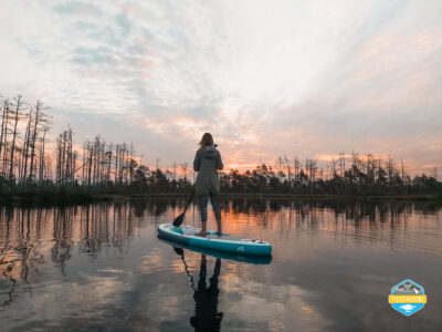 SUP sunrise in the swamp: Ķemeri bog – Piedzīvojums - saullēkts ar SUP Cenas tīrelī