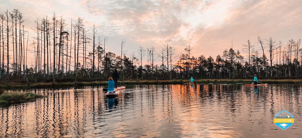 SUP sunrise in the swamp: Ķemeri bog – Piedzīvojums - saullēkts ar SUP Cenas tīrelī