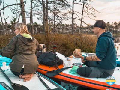 SUP sunrise in the swamp: Ķemeri bog – Piedzīvojums - saullēkts ar SUP Cenas tīrelī