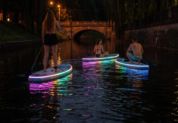 Lit-Up SUP in Riga: Canal