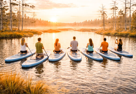 SUP sunrise in the swamp: Smārde's green swamp