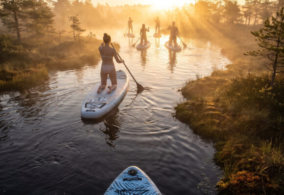 SUP sunrise in the swamp: Smārde's green swamp